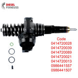 4x Pumpe Düse Einheit Einspritzdüse 0414720039 AUDI SEAT SKODA VW 0414720021