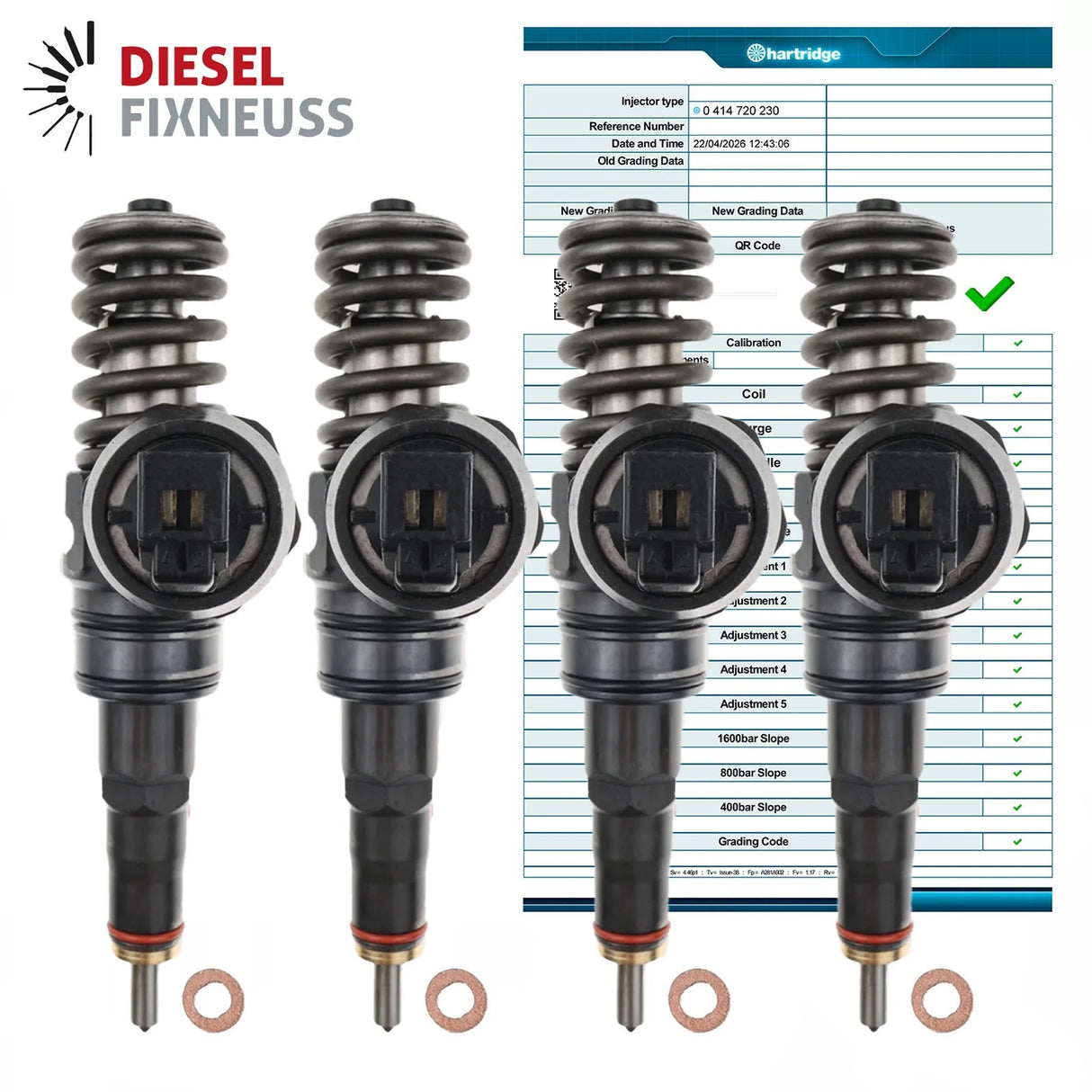 4x 0414720230 Bosch Pumpe Düse Audi A4 B6 Skoda Superb 1.9 TDI 038130073BH
