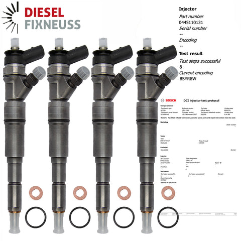 4x Einspritzdüse 0445110131 BMW E46 320d (150ps) 330d 330xd (204ps) 320td 7788609