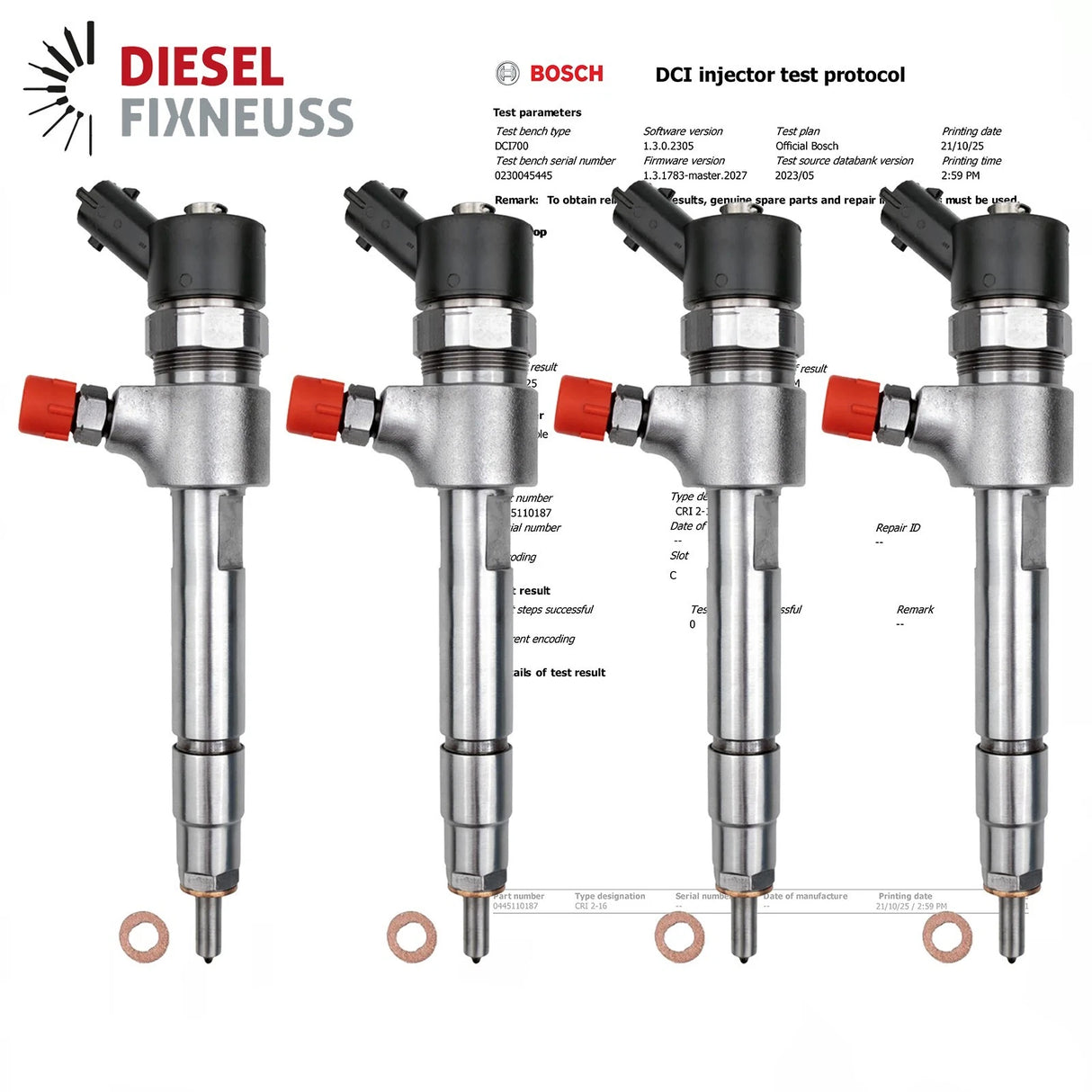 4x Injektor Einspritzdüse Fiat Doblo LANCIA 1.9 JTD 1.9 Bosch 0986435099 0445110187