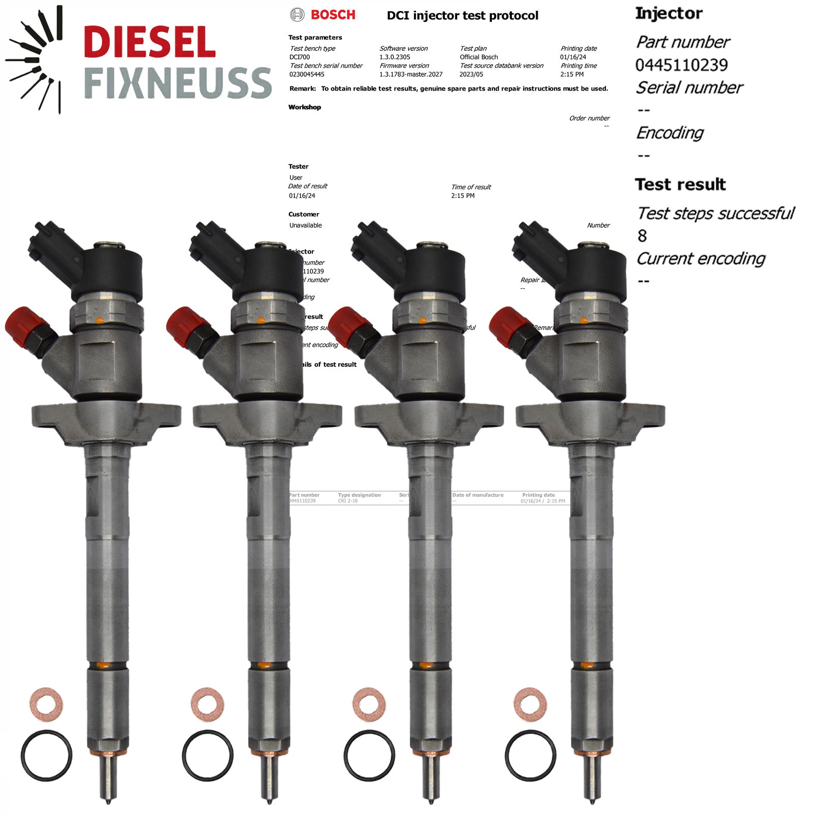 4xEINSPRITZDÜSE 0445110239 0986435122 Citroen Fiat Ford Peugeot RM3M5Q 9F593 HDi