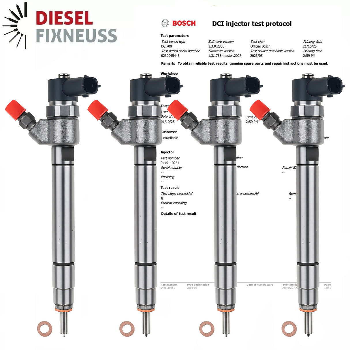 4x Einspritzdüse Volvo 30637375 30731567 BOSCH 0445110251