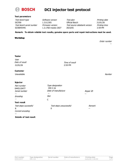 0445110477 04L130277G Einspritzdüse Injektor VW Audi Seat 1,6 TDI 04L130277AJ