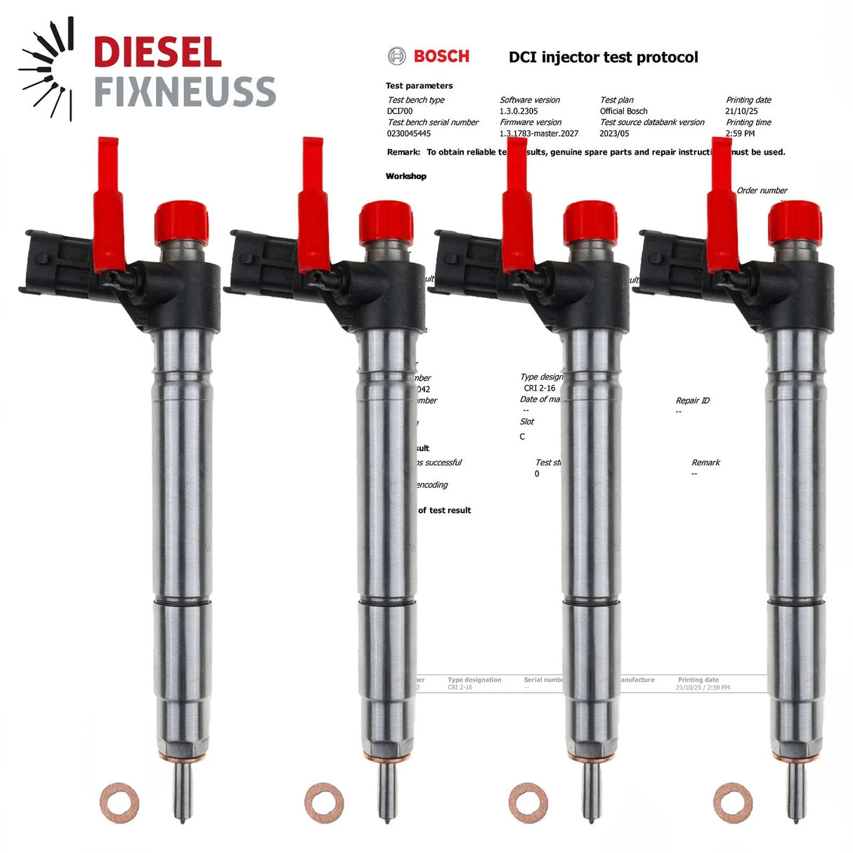 4x 0445115042 Bosch Einspritzdüse Injektor Land Rover Freelander 2.2 TD4 9659229180
