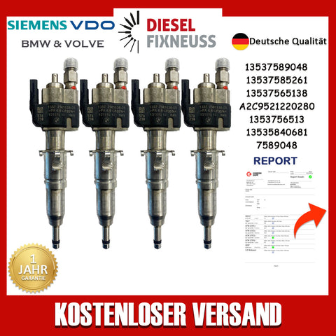 4x Einspritzdüse Einspritzventil für BMW Benzin 13537589048 13537565138-05 N63