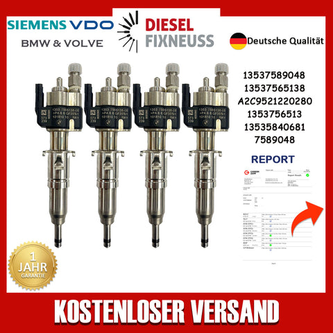 4x Einspritzdüse Einspritzventil VDO 13537589048 13537565138-06 N43 N53 BMW Benzin