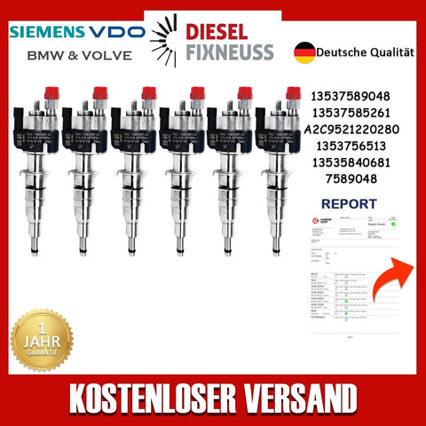 6x Einspritzventil VDO 13537589048 13537585261-07 N43 N53 BMW Benzin