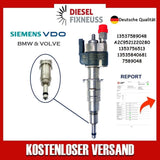 Fuel Injector BMW 1/3/5 Series | Part No: 13537589048/13537585261-09 Benzin | Compatible with N45/N43/N53 Engines | Includes Copper Ring, O-Ring, Test Report