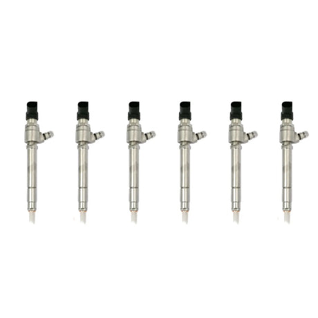 6x Siemens Diesel 4H2Q-9K546-AF injector for Land Rover Discovery III (L319) 2.7 TD 4x4 (07.2004-09.2009) and Range Rover Sport I (L320) 2.7 D 4x4 (02.2005-03.2013). Suitable for vehicles with 2720cc, 140kW/190PS, 276DT(TDV6) engine. Reference number LR006495 and LR008836.