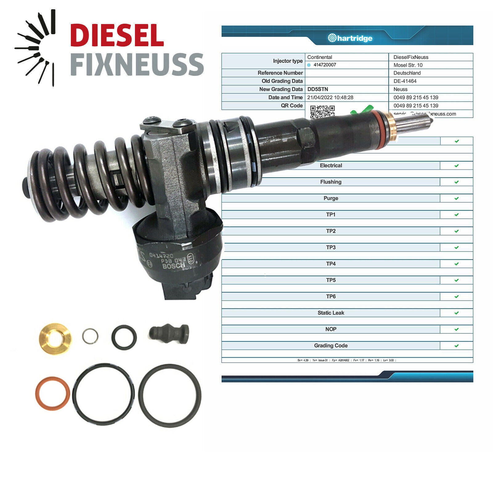 4x Bosch Pumpe Düse Einheit PDE 0414720007 038130073F VAG 1,9TDi ATJ