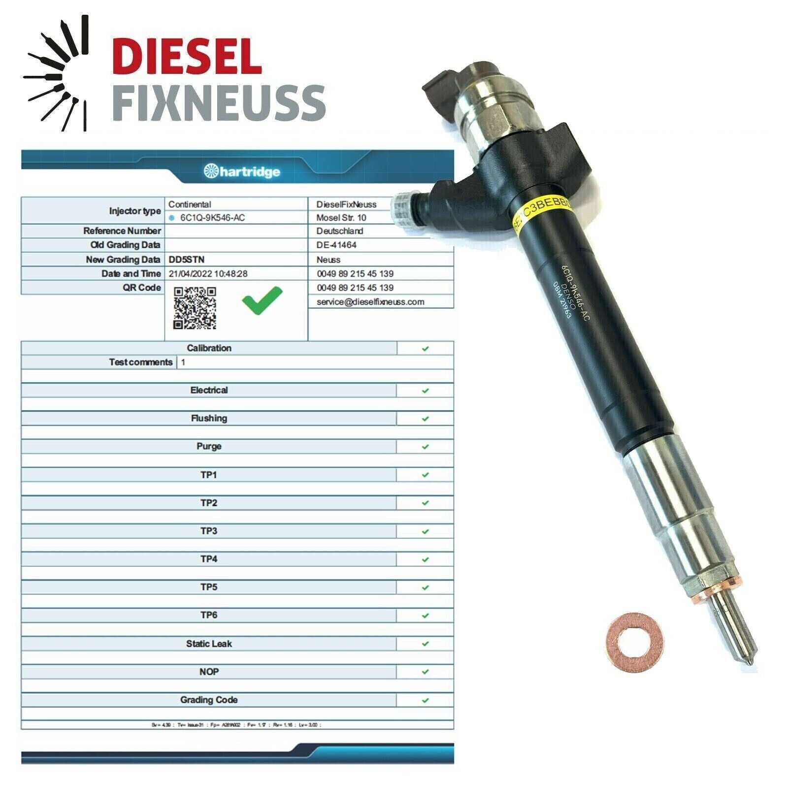 Injektor 4x Injector Einspritzdüse DENSO Ford Transit 2.2 TDCI 6C1Q-9K546-AC