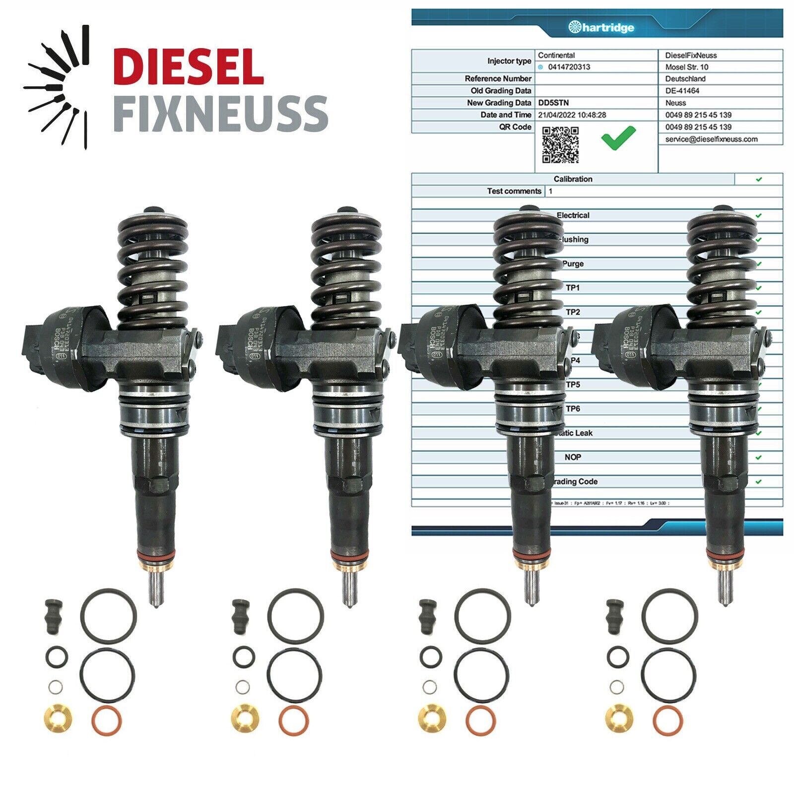 4x PUMPE-DÜSE-EINHEIT BOSCH 038130073BN / 0986441568 / 0414720307 / 0414720313 