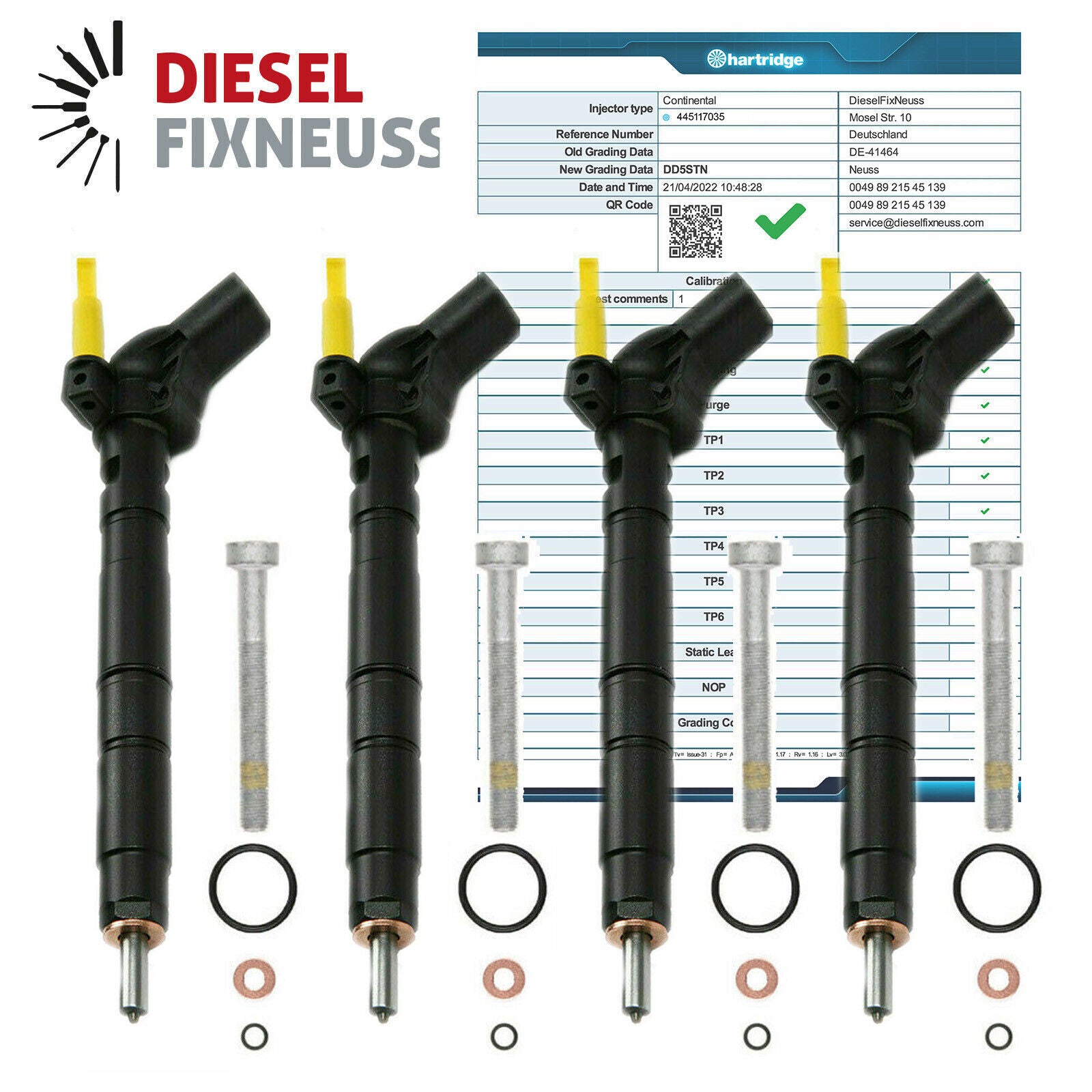 4x Einspritzdüse Bosch 0445117035 0986435428 Mercedes 2.2 CDI GLE GLC GLA GLK