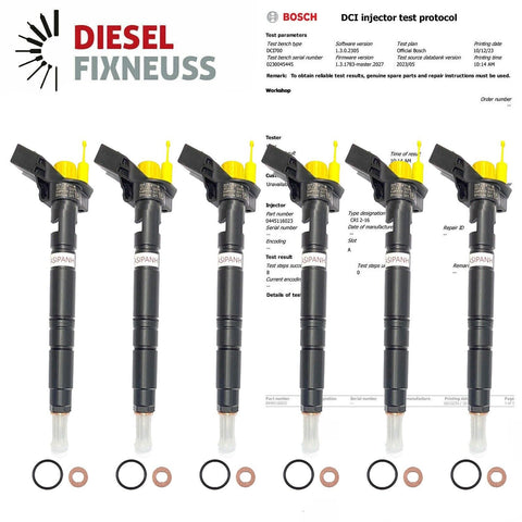 6x Bosch Einspritzdüse 0445116023 Injektor Audi A6 Q5 Q7 2.7 3.0 TDI 0986435357