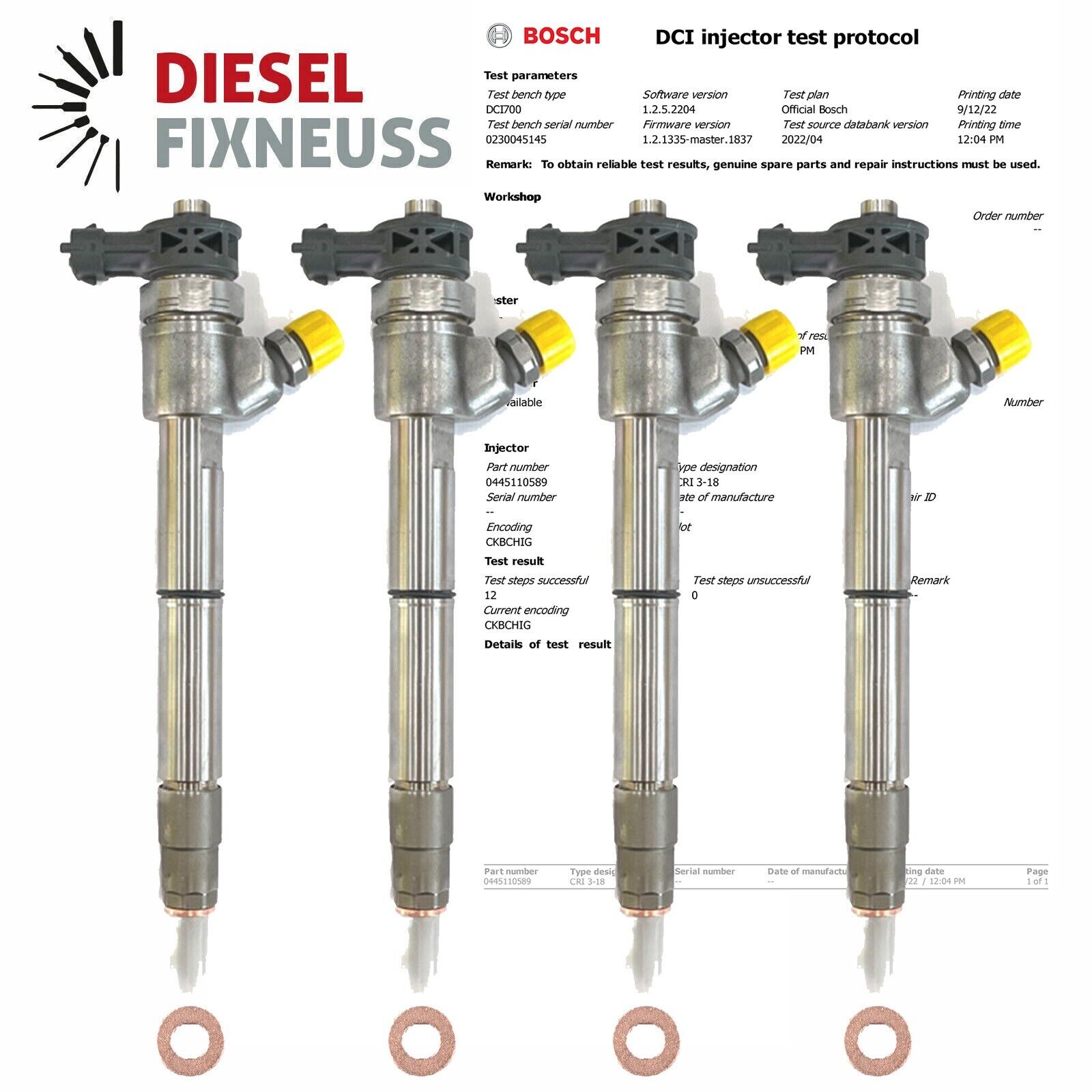 4x Einspritzdüse HYUNDAI TUCSON KIA SPORTAGE 1.7 DIESEL INJECTOR 0445110589 