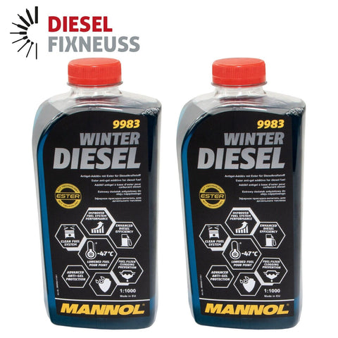 5x Winter Diesel Kraftstoff Additiv Heizöl 1 Liter MANNOL 9983 Fließ Fit Zusatz