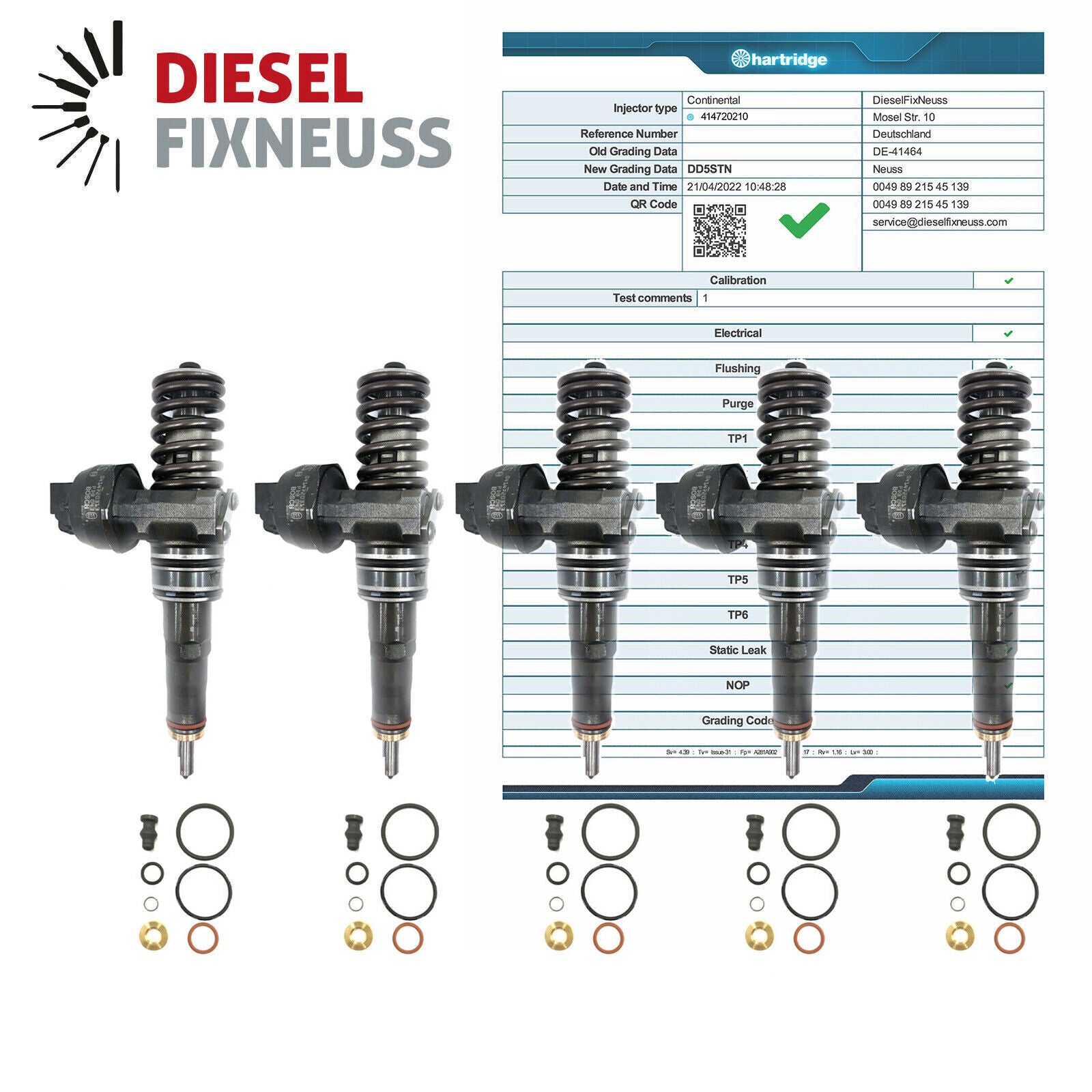 5x Pumpe Düse Einheit PDE 0414720210 07Z130073F VW T5 TOUAREG 2,5 TDI AXD BOSCH