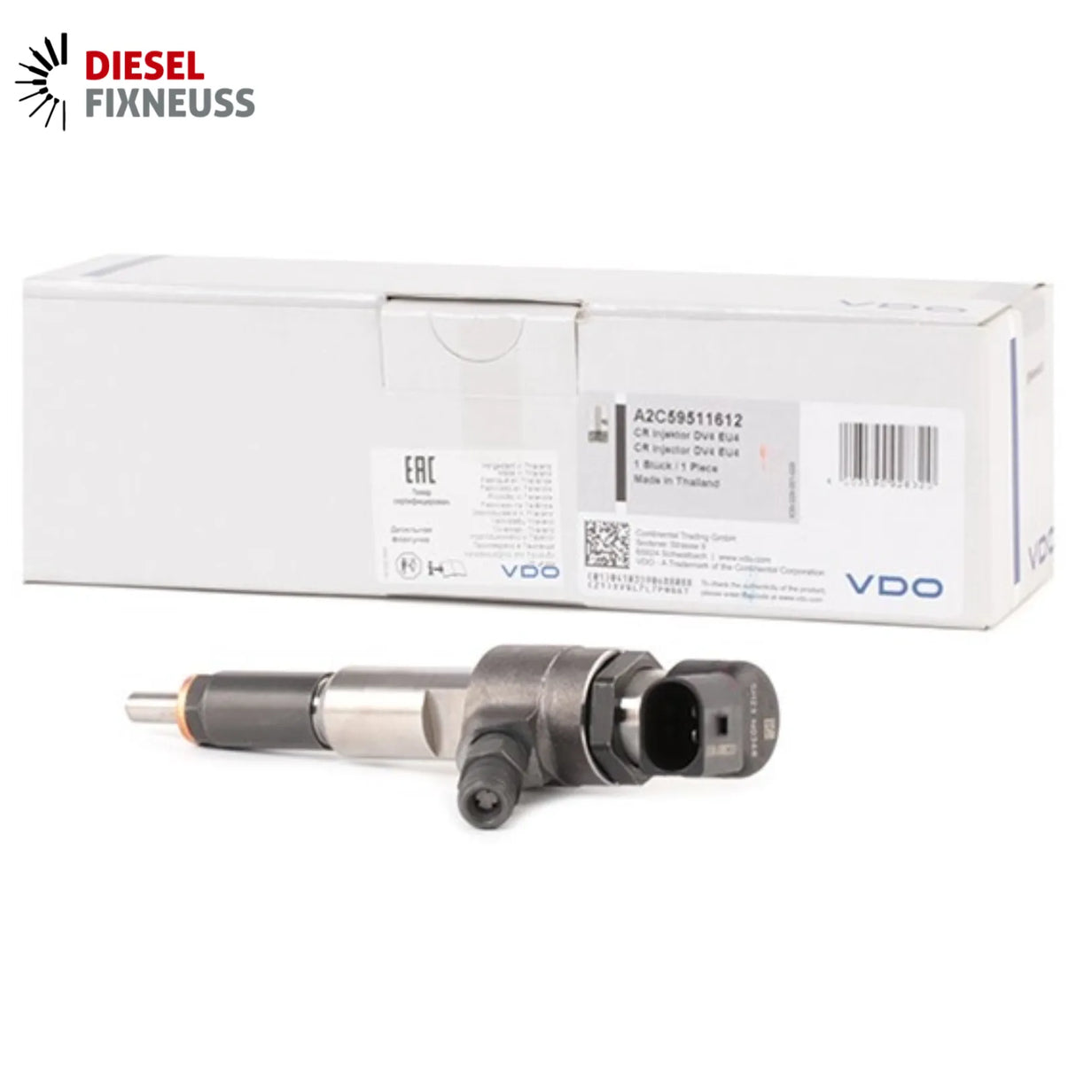 Brand-new original VDO injector (9663429280 / A2C59511612) for 1.4 HDi/TDCi engines in Citroën, Peugeot, Ford, Mazda, and Toyota (54–70 HP)