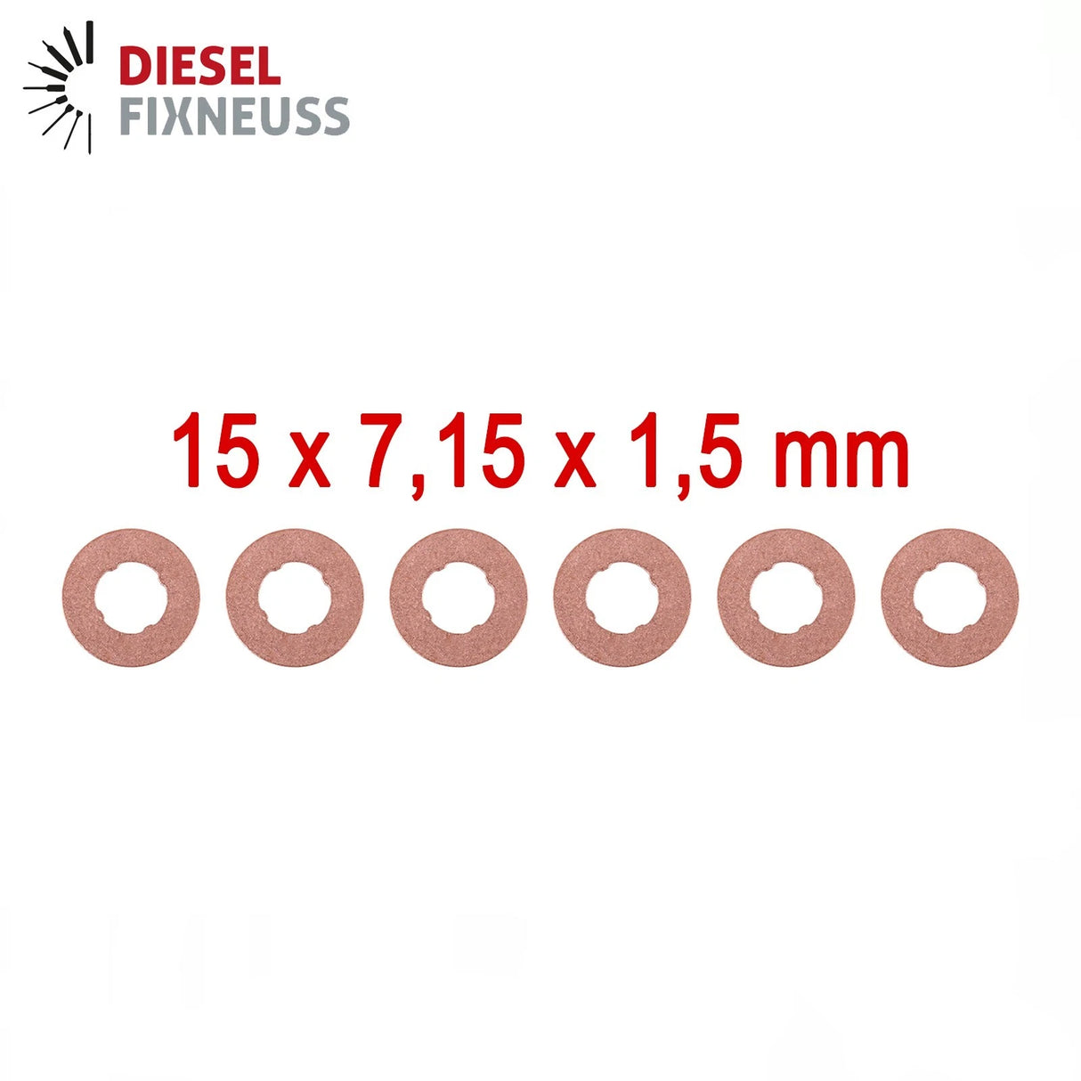 6x Kupfer Injektor Dichtring 15x7,15x1,5 mm – Injektor Dichtung