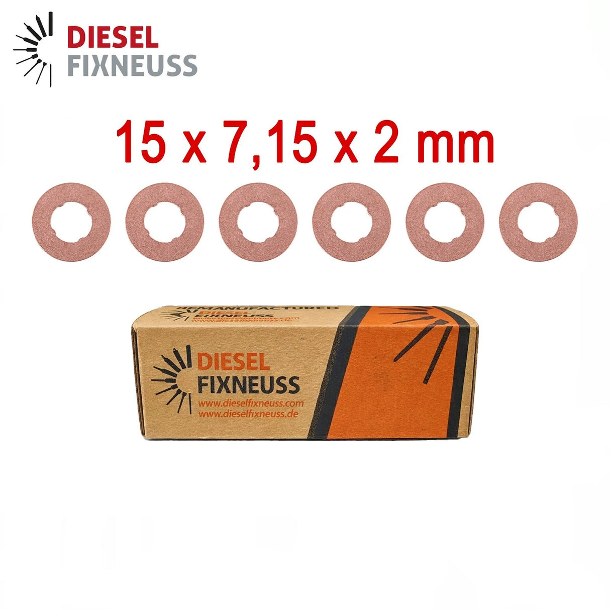 6x Kupfer Injektor Dichtring 15x7,15x2 mm – Injektor Dichtung