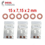 6x Kupfer Injektor Dichtring 15x7,15x2 mm – Injektor Dichtung
