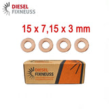 4x Copper Injector Seal 15x7.15x3 mm – Injector Washer