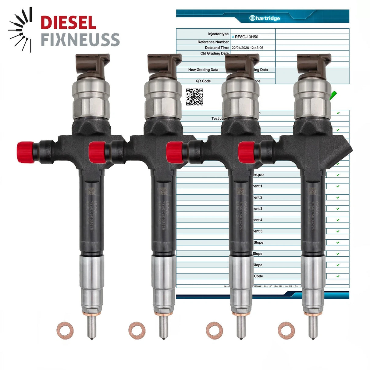 4x Mazda 6 Einspritzdüse Denso Rf8G13H50 Original 2.0D 140 PS 2009