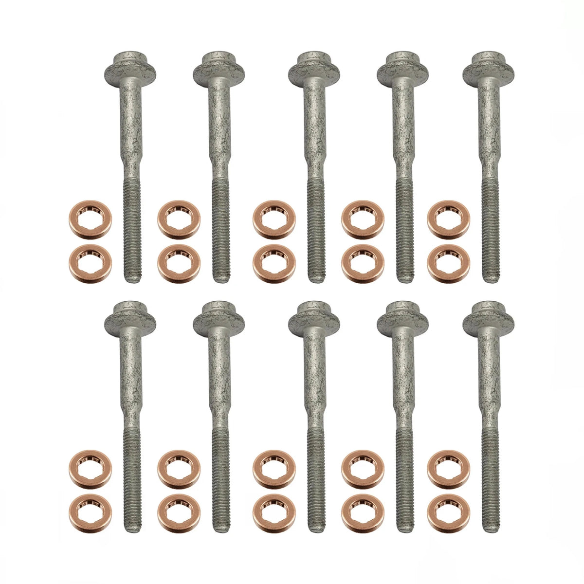 10x Dehnschrauben WHT003187 und 13×7.7×2.5 mm Kupferdichtring 1.6 TDI